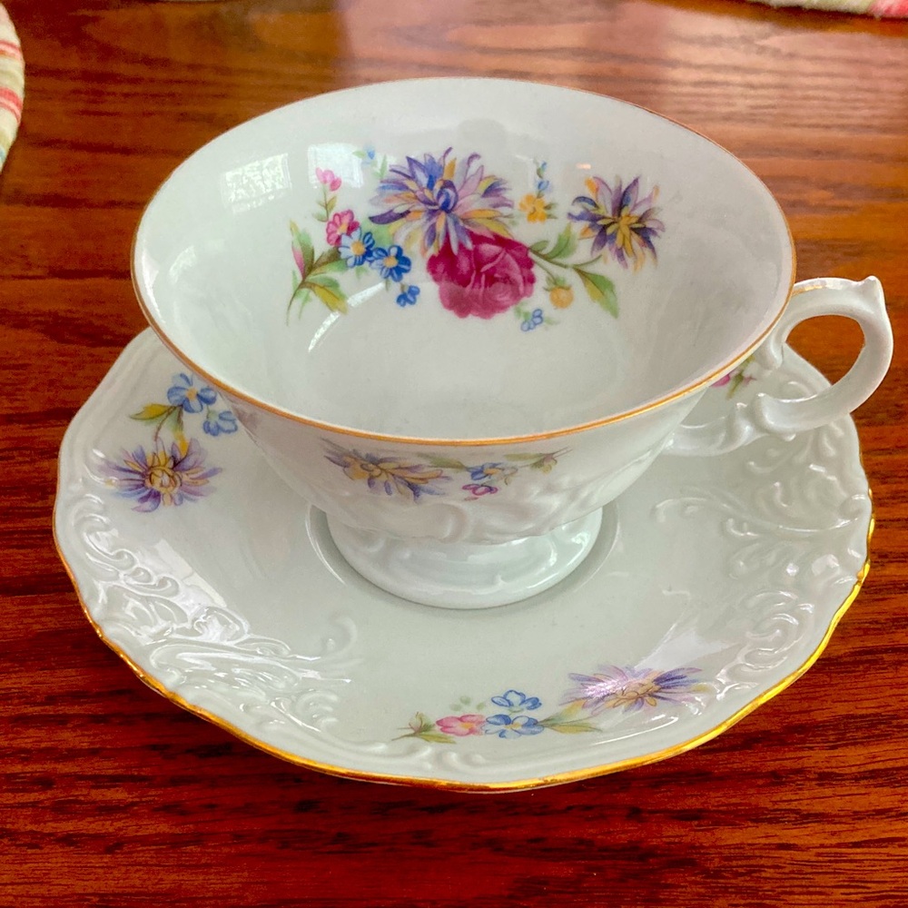 Walbrzych Teacup and Saucer Poland